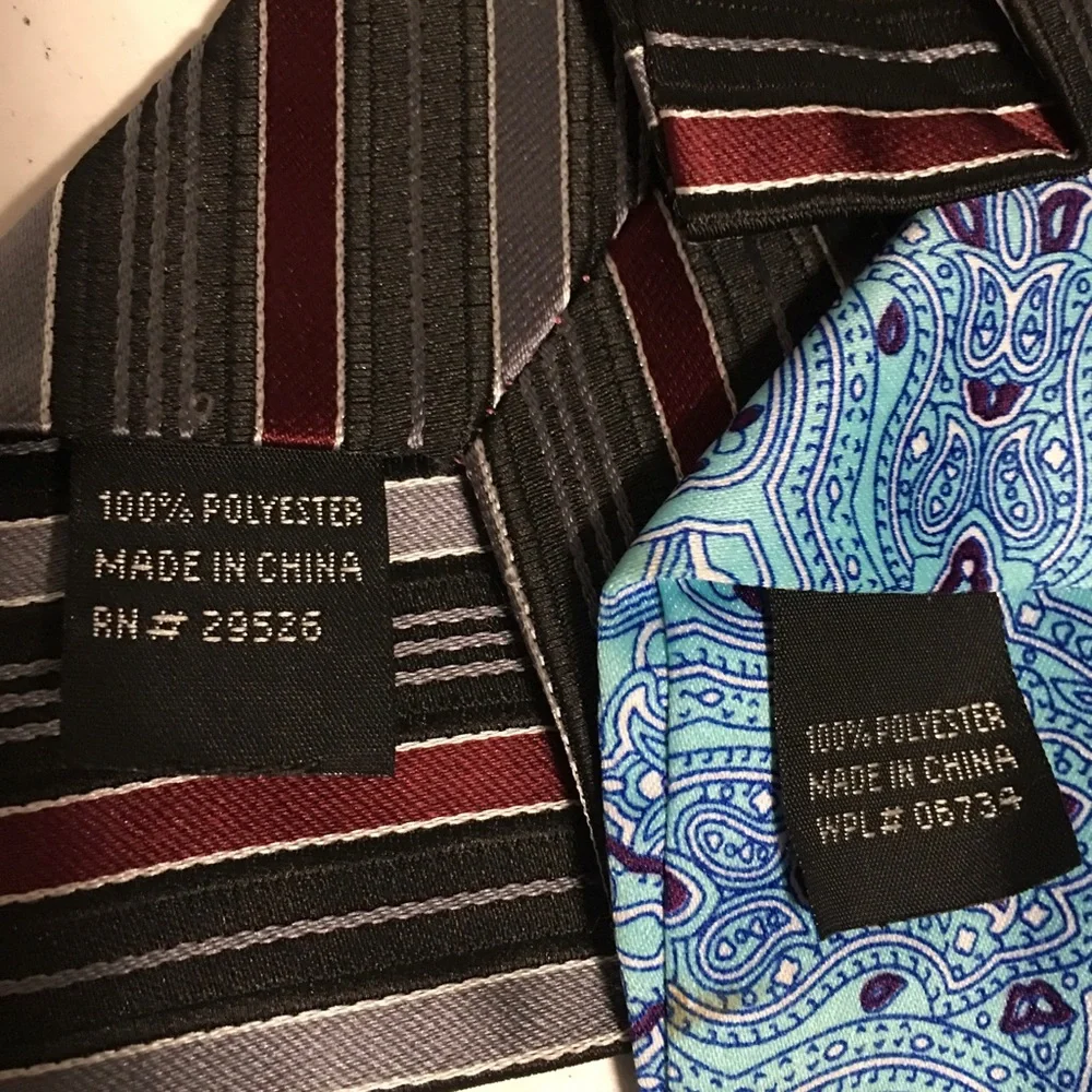 2 Boys Clip on Ties stripes & paisley gray black wine blue white EUC